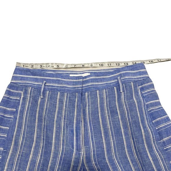 Anthropologie Ett:Twa Striped Linen Wide‎ Leg Pants Blue and White NWOT Size 4 - Picture 12 of 12